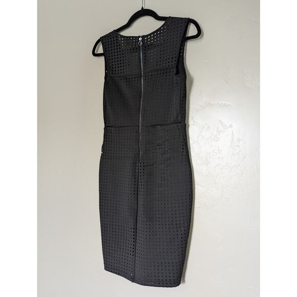 Guess Dress Women Small Black Mesh Cutout LBD Cocktail Perforated Sheath Evening - Picture 11 of 11